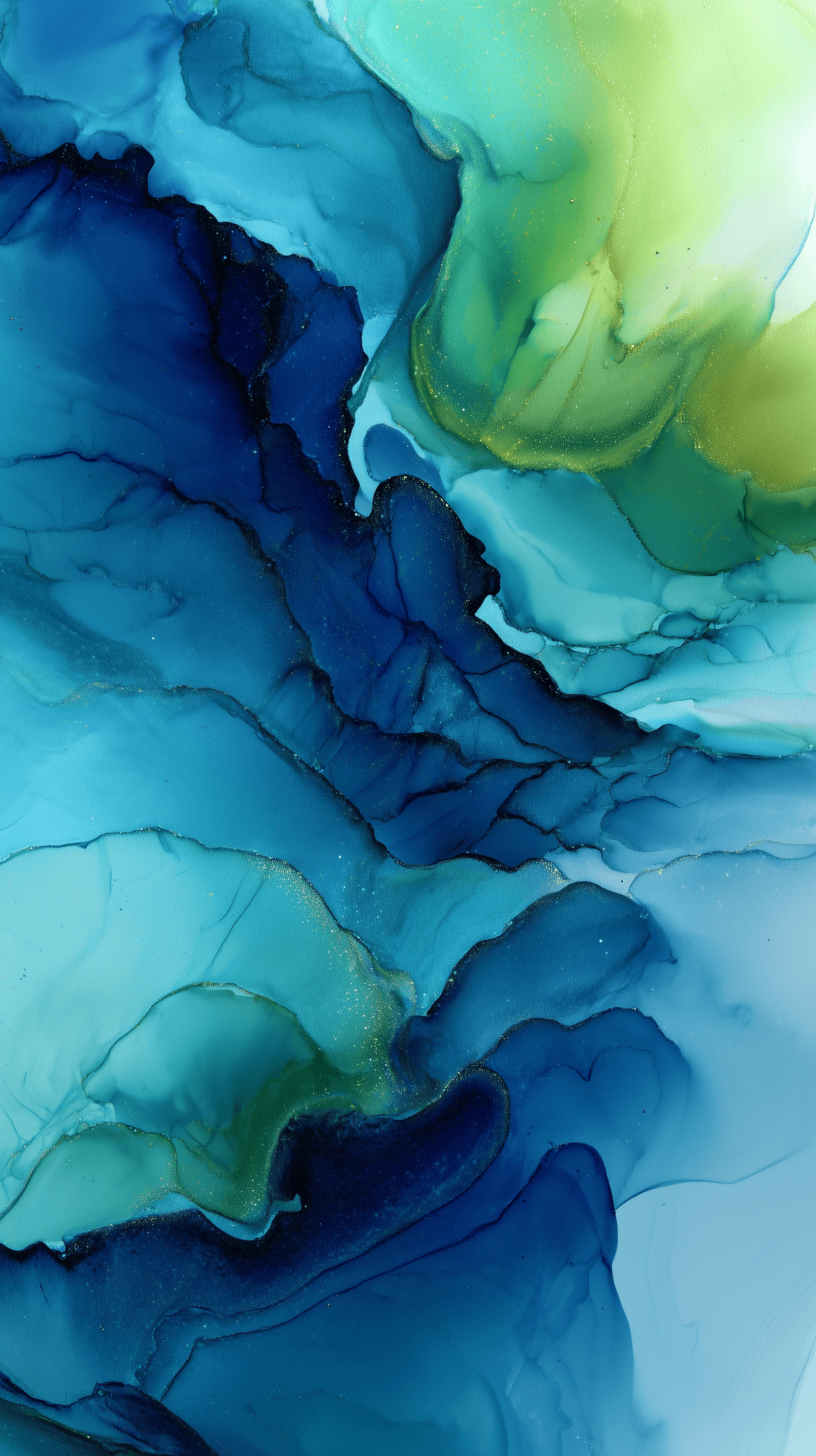 AI generated: macro photography, ethereal fluid alcohol ink, abstraction shaping curling ocean wave, swirling tran...