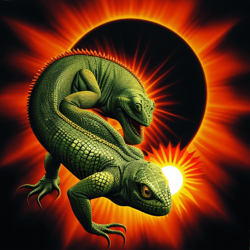 AI generated: the reptile swallowed our sun