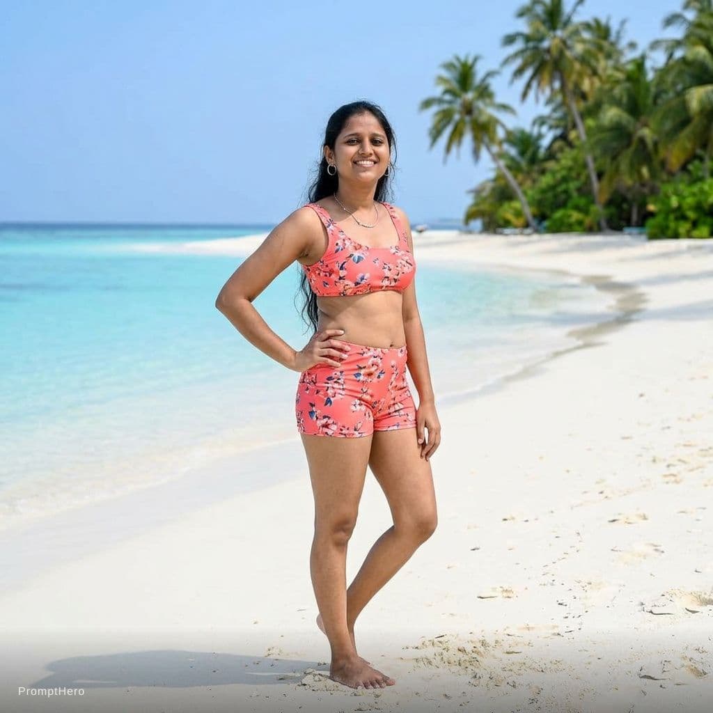 AI generated: sexy short bikini with full body