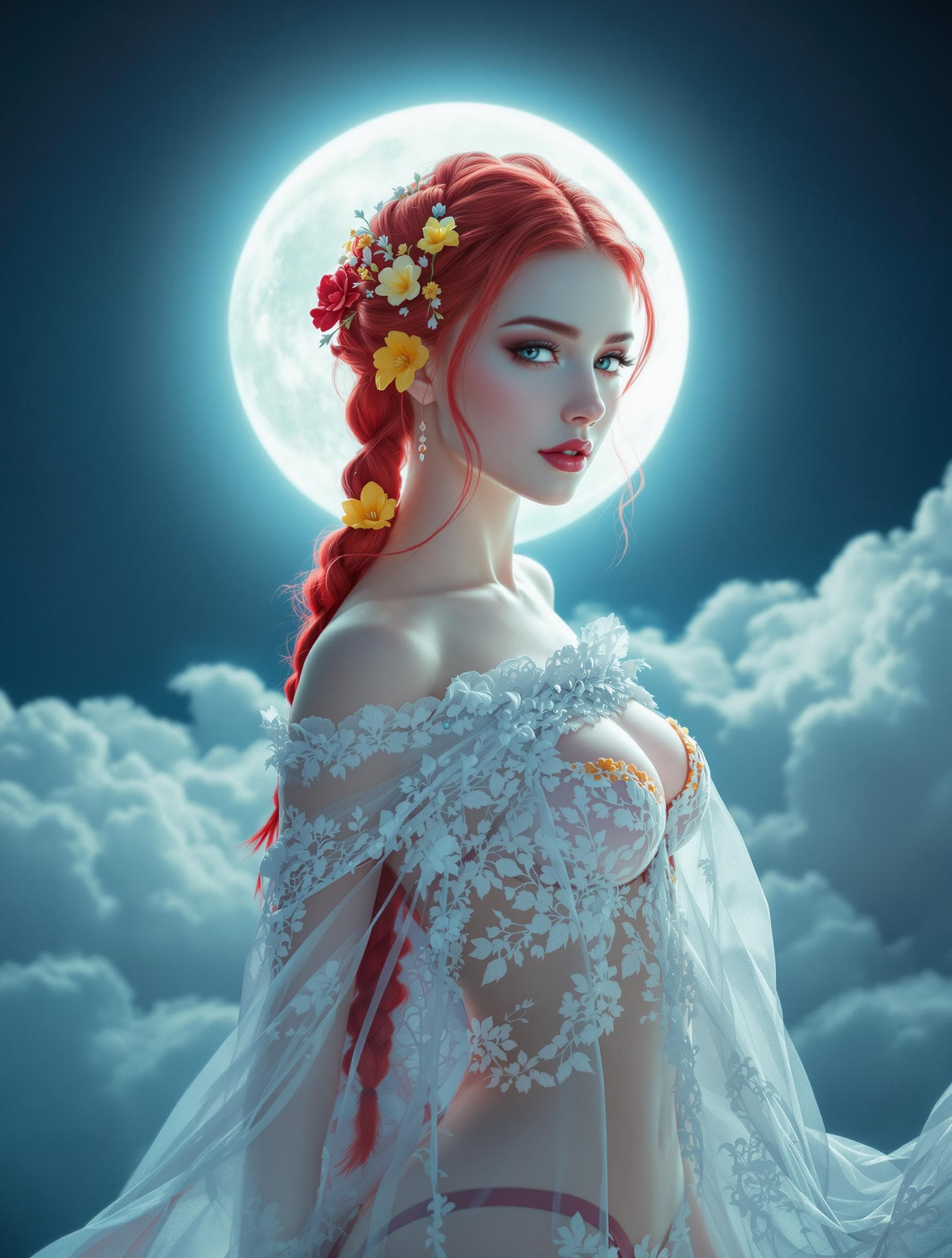 AI generated: 8K, Ultra-high resolution, hyper-detailed, high quality, realistic portrait. A serene and elegant, p...