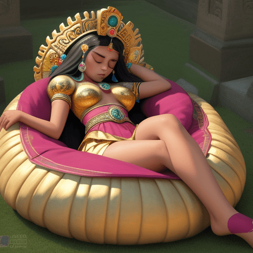 AI generated: princesa azteca hermosa durmiendo 
