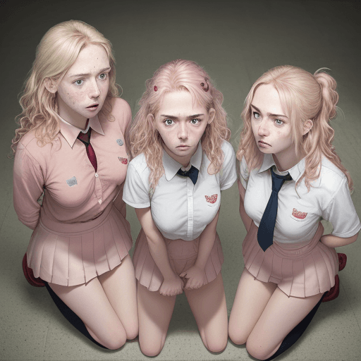 AI generated: photorealist 3 real girls, little tits, nude, red, perfect detail face, girl 24 years old, blonde ha...