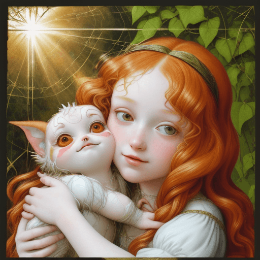 AI generated: cuteness overload,  mail art,  Early Renaissance,  oil on canvas, fairytale,   art on a cracked pape...