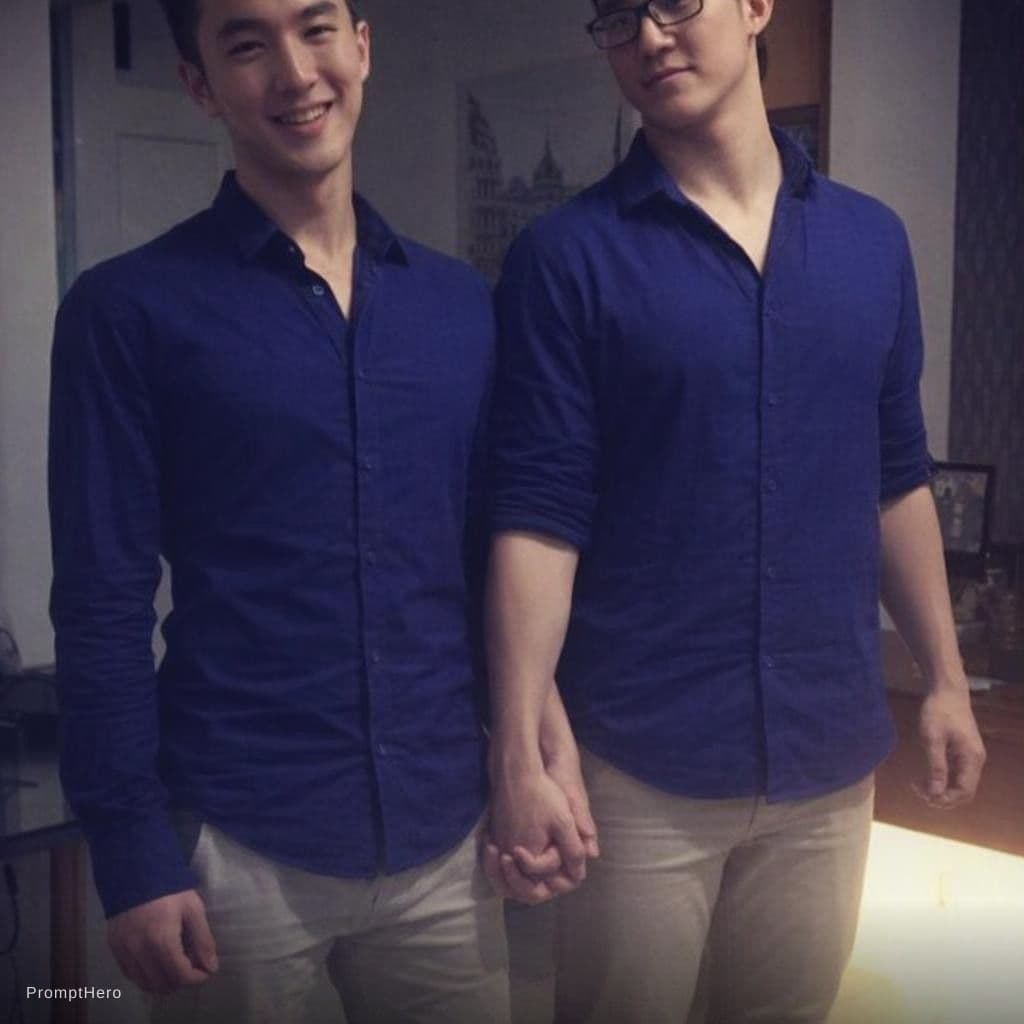 AI generated: Make both of them hold hands.
