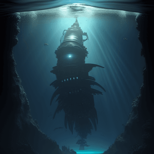 AI generated: Scifi bottom of the ocean