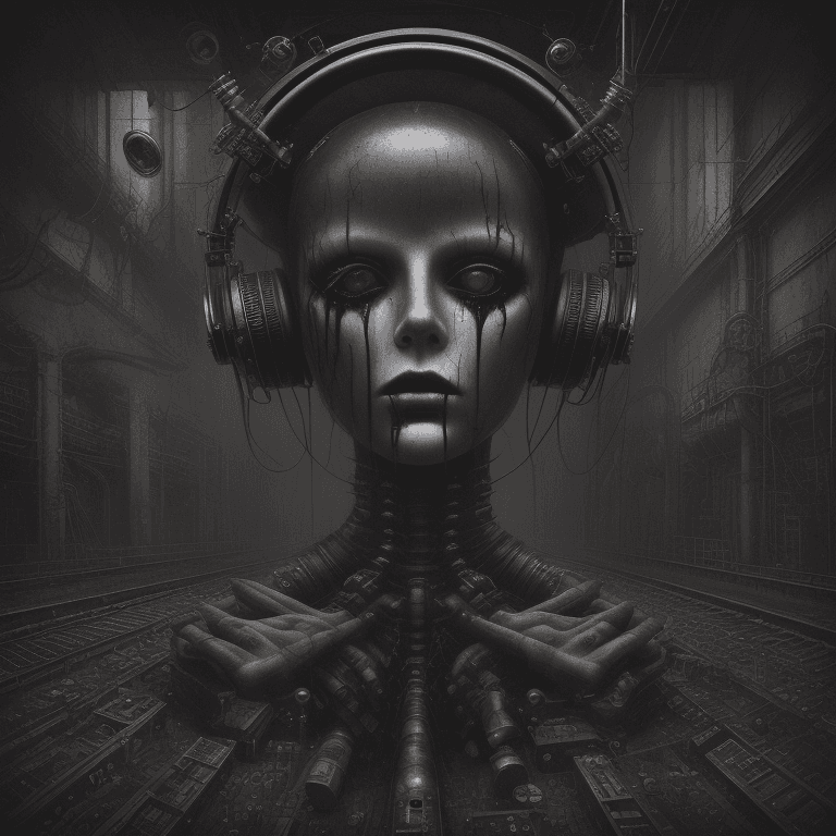 AI generated: music Album cover picture, surreal art, oil picture, industrial rock