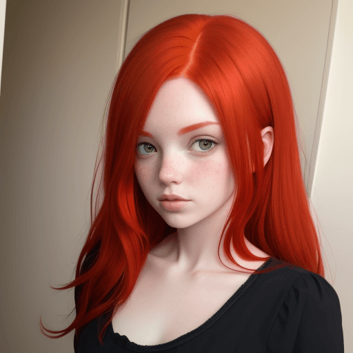 AI generated: girl red hair