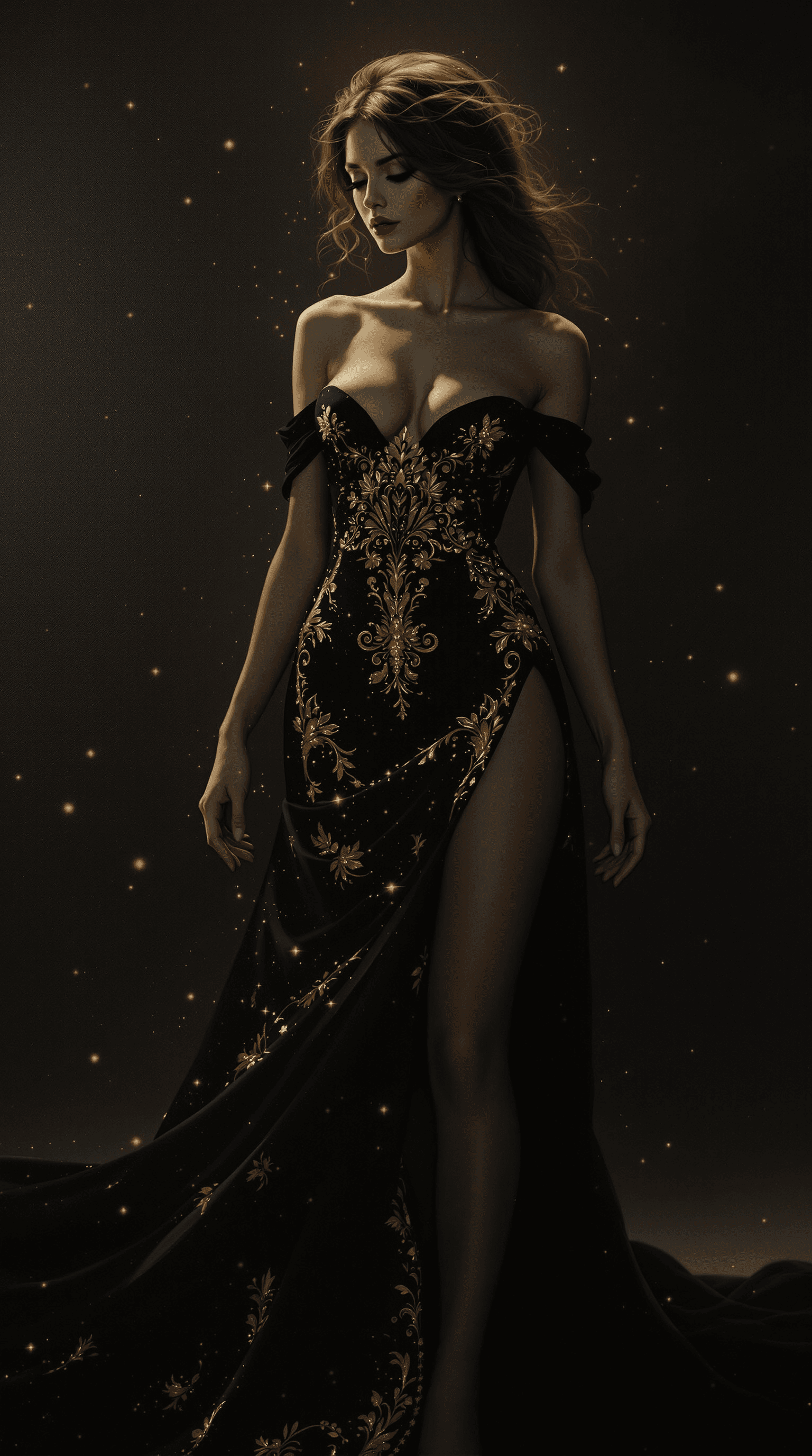 AI generated: Black and Gold Elegance