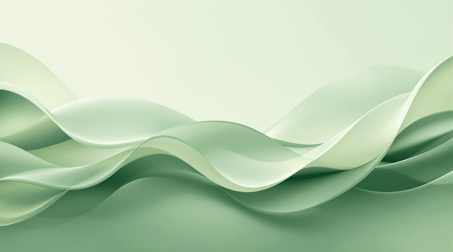 AI generated: A fluid composition with soft green tones, positioning a single, gentle organic shape precisely thro...