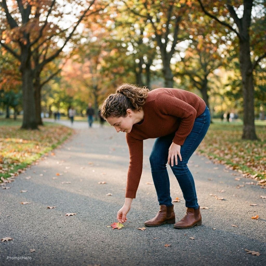 AI generated: bending down

