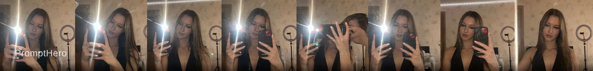 AI generated: Chinese model poses for a selfie, in the style of social media influencers, webcam photography, Feli...