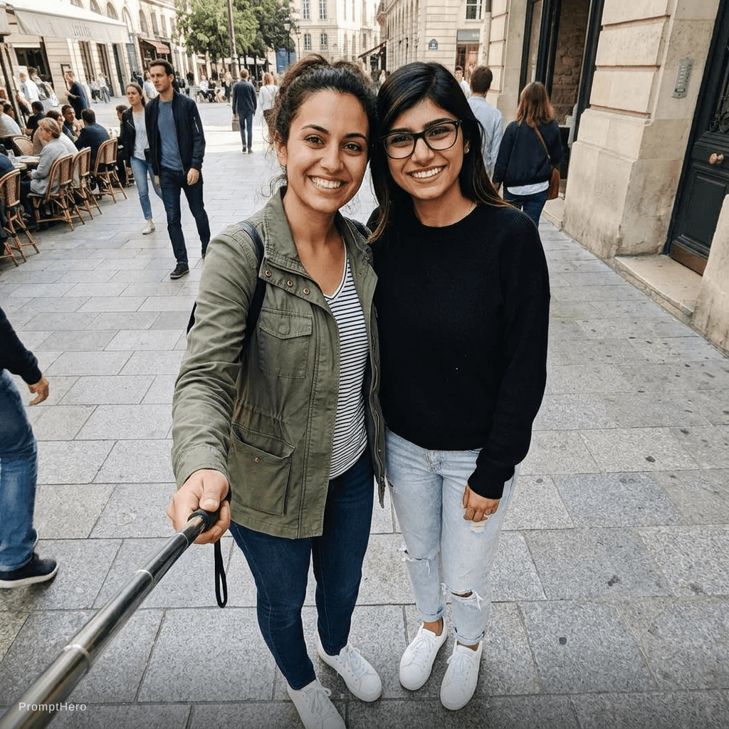 AI generated: With mia khalifa, full body visible 
