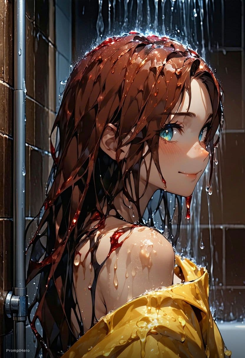 AI generated: The image is a vertical, high-quality semi-realistic (2.5D) anime illustration of a young woman stan...