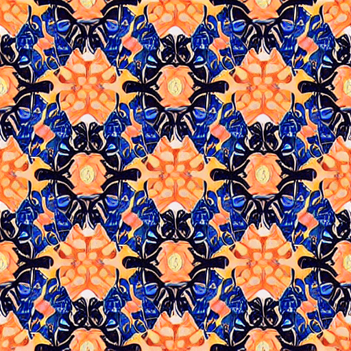 AI generated: Repeating pattern, pale colors, vector art, 70's pattern, blue colors, pink colors, flowers, all foc...