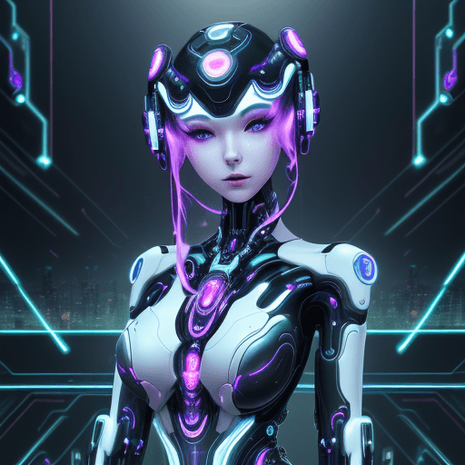 AI generated: "Immerse yourself in the realm of cybernetic elegance as you create a mesmerizing AI lady. Envision ...