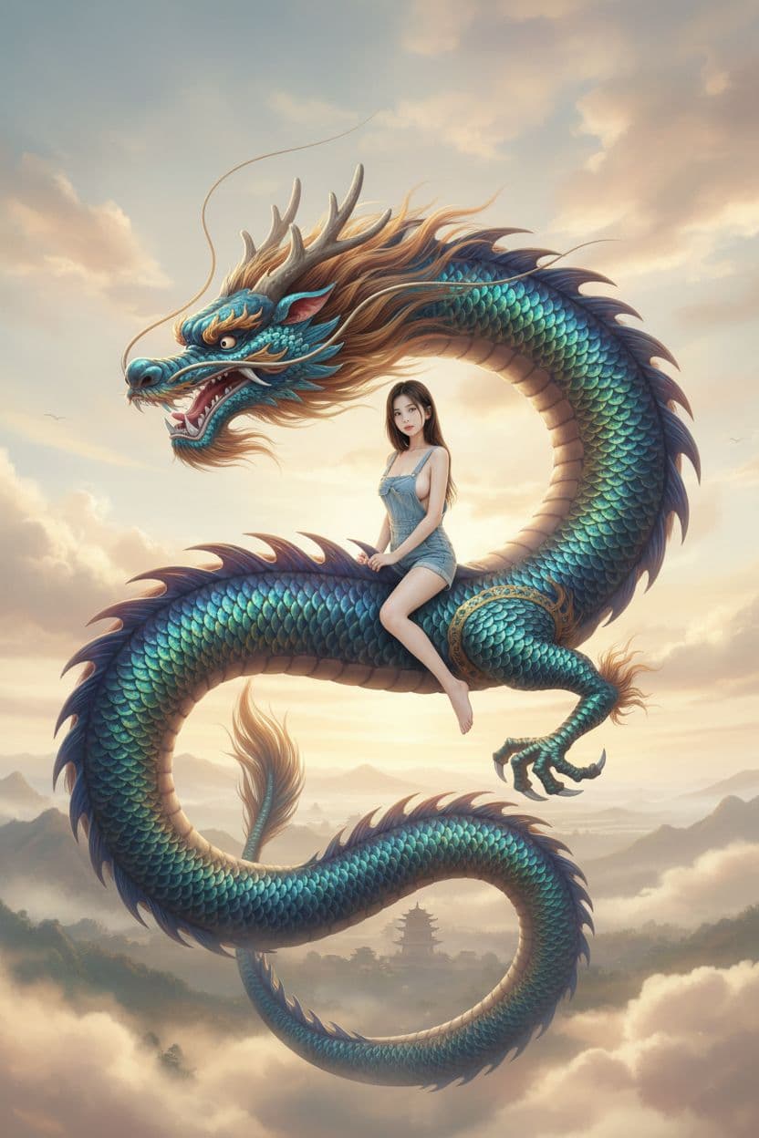 AI generated: on the back of a Chinese dragon