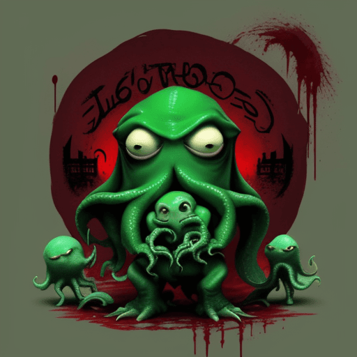 AI generated: crea cartel de pelicula estilo pixar. adorable  Cthulhu, the legendary creature, from universe of Lo...