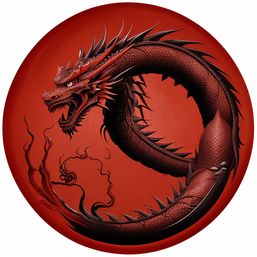 AI generated: Chinese dragon, red background, poster, ink painting style, insanely intricate, insanely detailed, s...