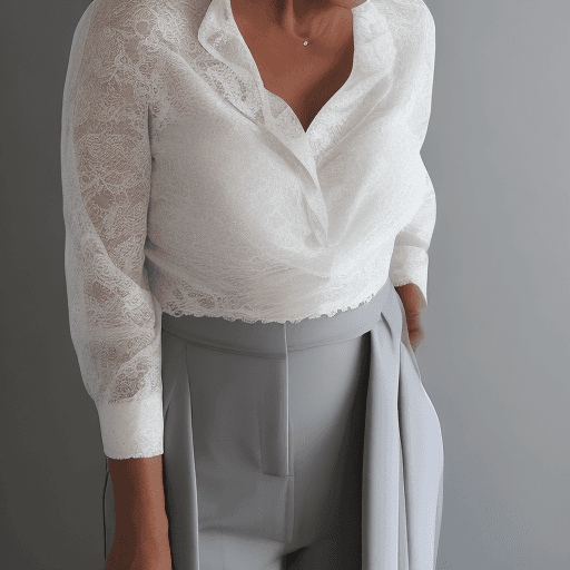 AI generated: An image of a confident woman standing in a sunny room against a pale background. Her head turned to...