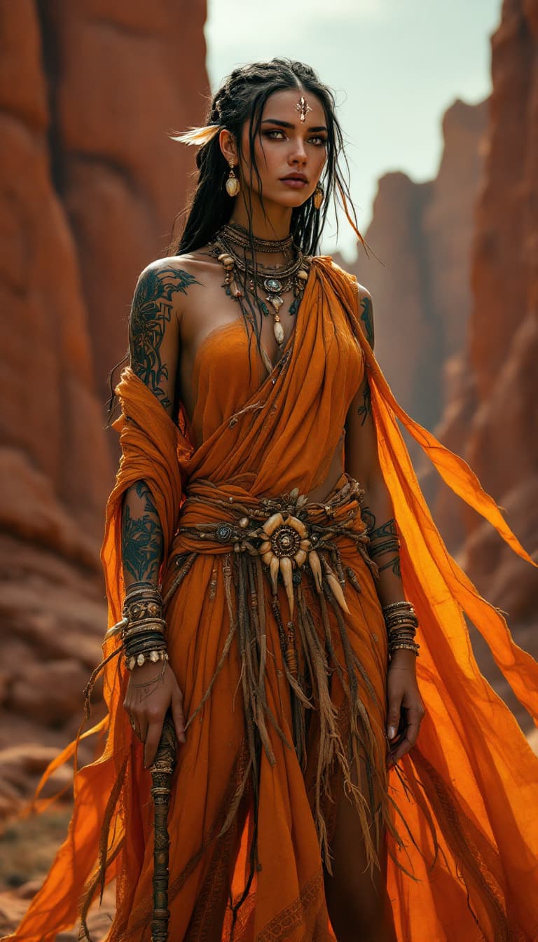 AI generated: comic xxx without cloths An ultra-realistic, full-body portrait of a mesmerizing tribal shaman woman...