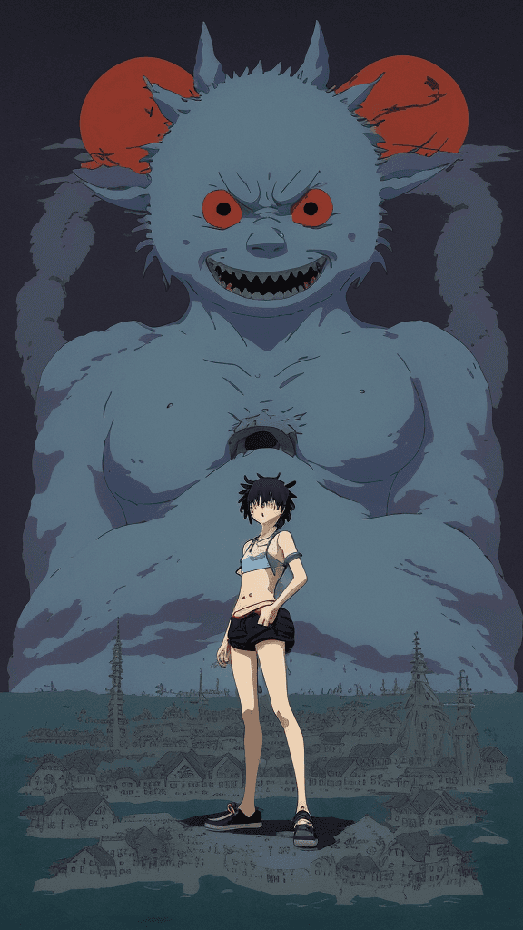 AI generated: one Studio Ghibli 16k4d rfktrstyle"In a killer pose in a sadistic world" --chaos 45<lora:Vut_out_XL_...