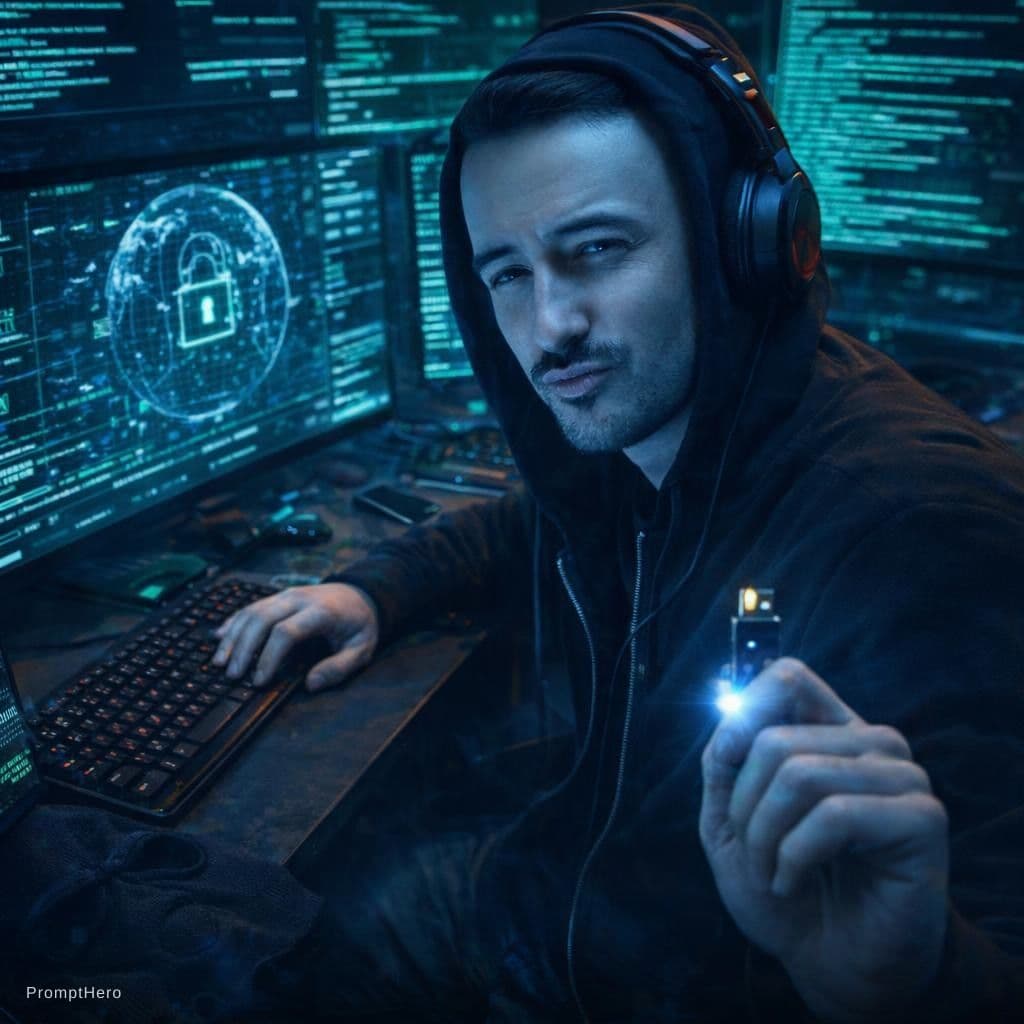 AI generated: smart hacker