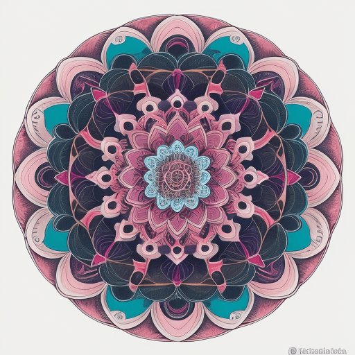 AI generated: detailed color drawing of mandala from circles