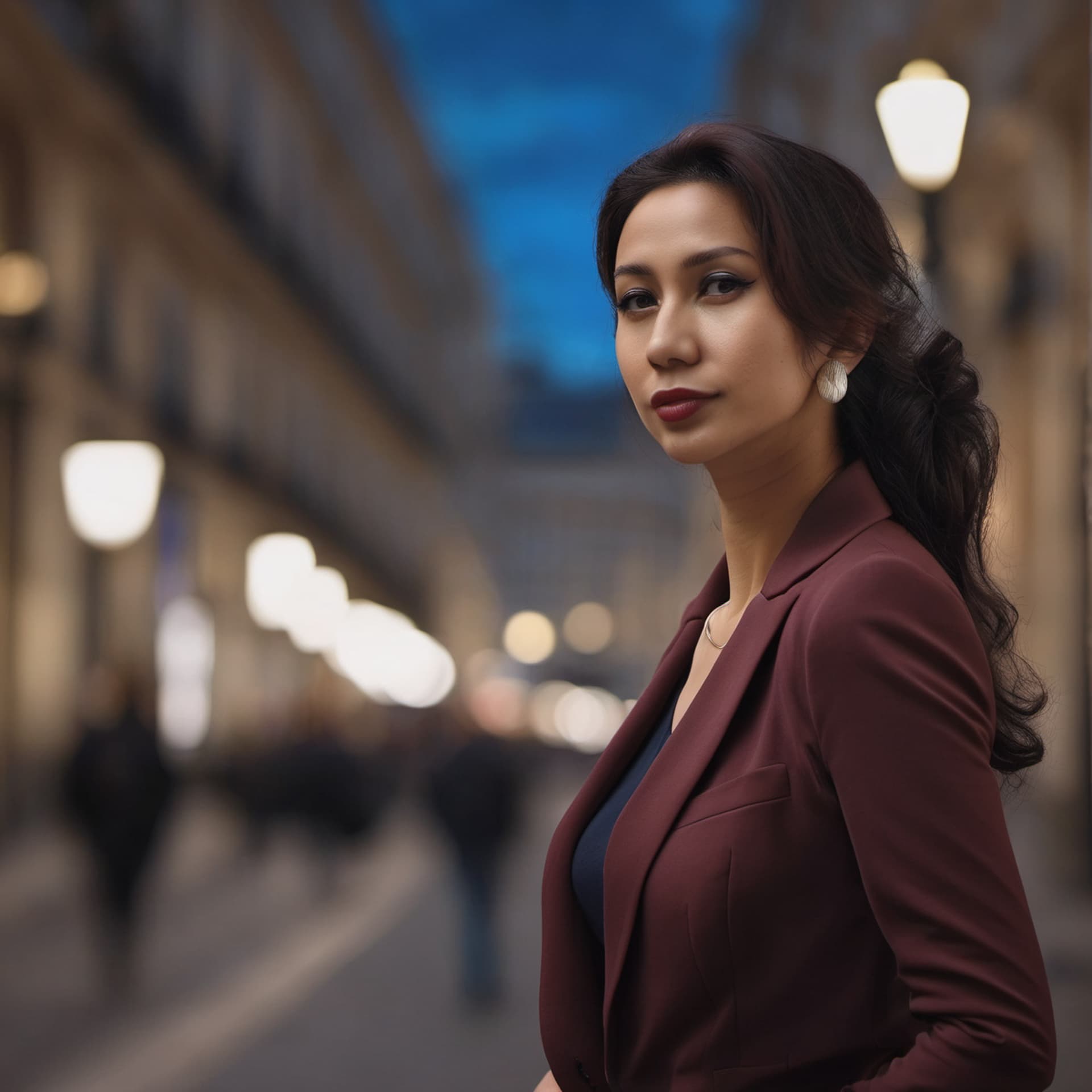 AI generated: masterpiece, best quality, a beautiful 27 yr old woman wearing a polite luxurious blazer,soft make u...