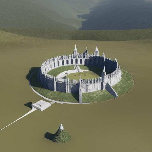 AI generated: Imaginem uma visão de cima para um campo de batalha em 3D, como se os jogadores estivessem olhando p...