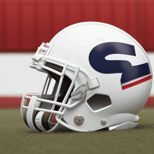 AI generated: whites American football helmets 