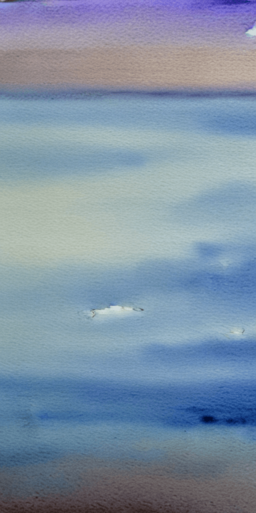 AI generated:  A serene watercolor painting captures the serene beauty of a vast sky meeting the tranquil sea at t...