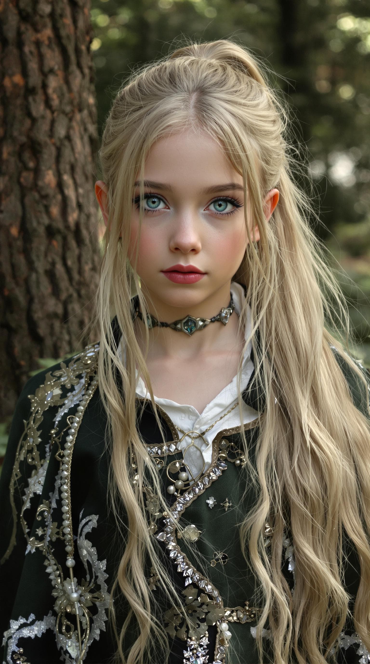 AI generated: A photo realistic of a exceptionally beautiful Ukrainian (age 7) girl (futuristic),(masterpiece), (r...
