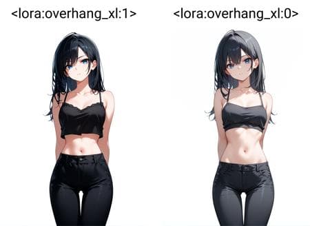 Crop Top Overhang | LoRA - Image 1