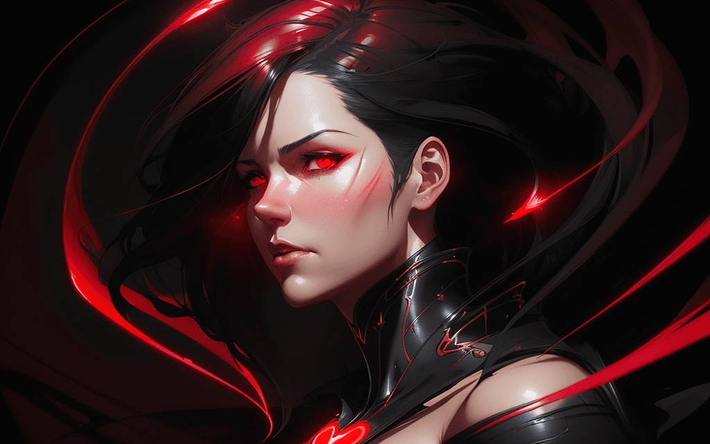 AI generated: a melting heart made of light, red-black gradient background, dynamic lighting, photorealistic fanta...