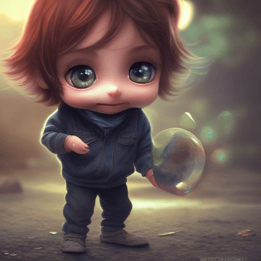 AI generated: 4d photographic image of full body image of a cute little chibi boy realistic, vivid colors octane r...