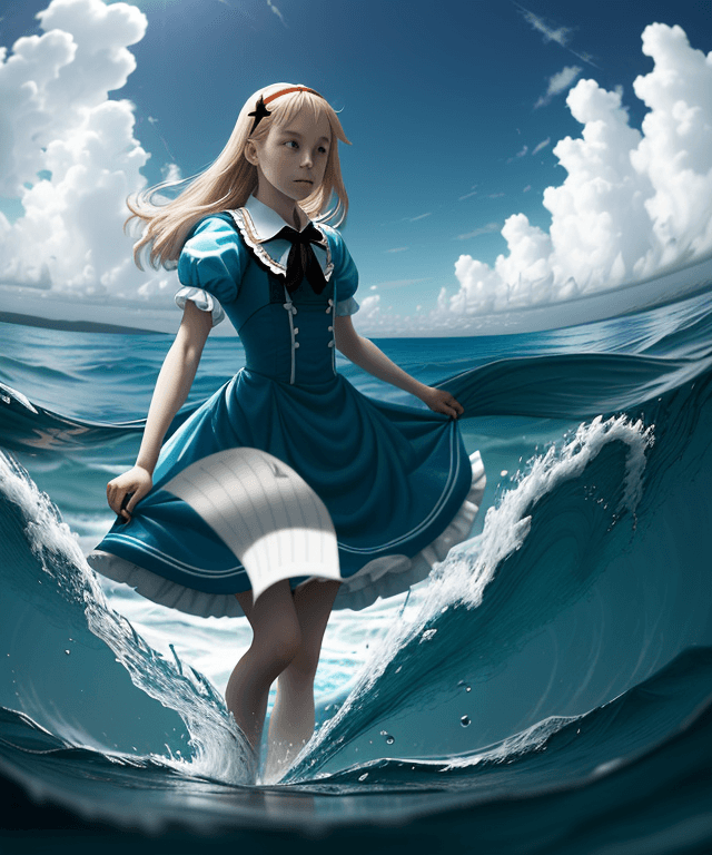 AI generated: alice sining in an ocean