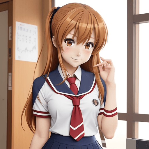 AI generated: taiga aisaka anime style school uniform
