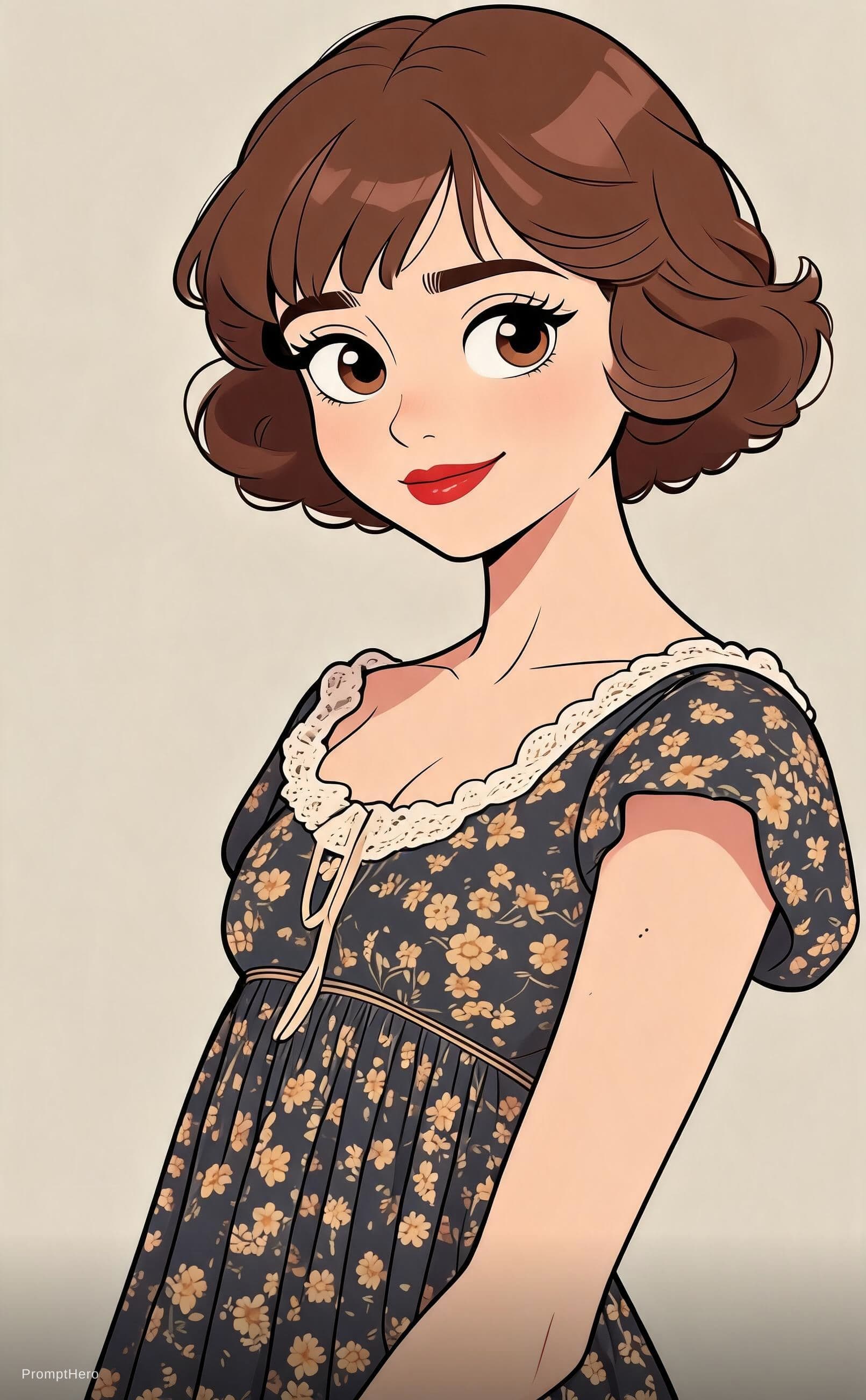 AI generated: Audrey Hepburn caricature  --niji 5