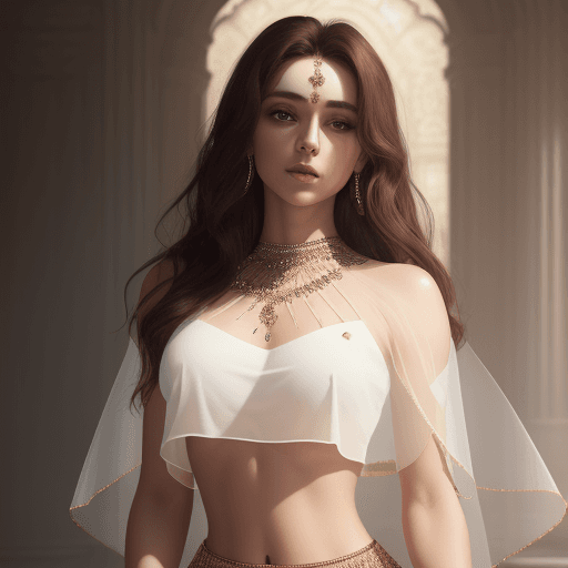 AI generated: sheer, beautiful goddess, crop top, 8k
