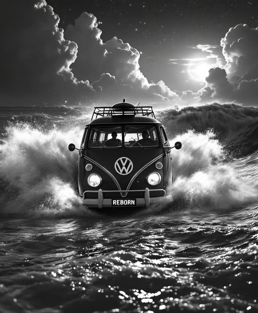 AI generated: A photo realistic  black and white high art photo, portrait view, soft focus, facing directly in fro...