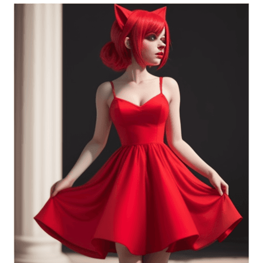 AI generated: Amy rose red dress 