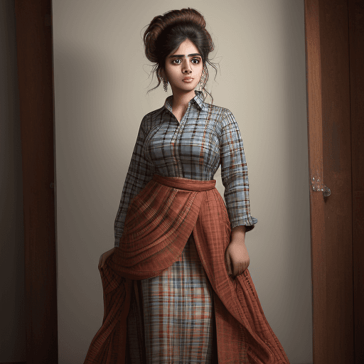 AI generated: A portrait of a young beautiful pakistani girl, age 20, full body, wearing traditional new design dr...