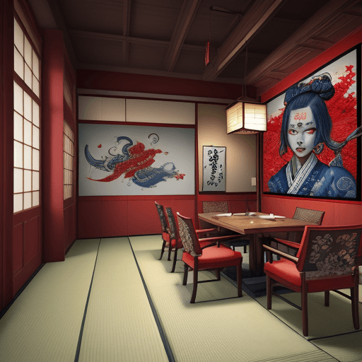 AI generated: japanese restaurant tattoo drawing, in the style of matthias jung, kerem beyit, uhd image, authentic...
