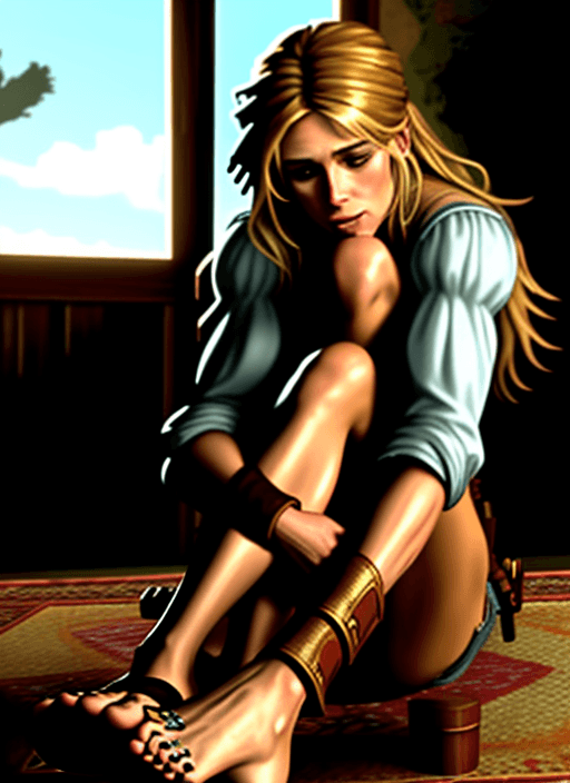 AI generated: Sadie adler, kissing a womans feet, high definition