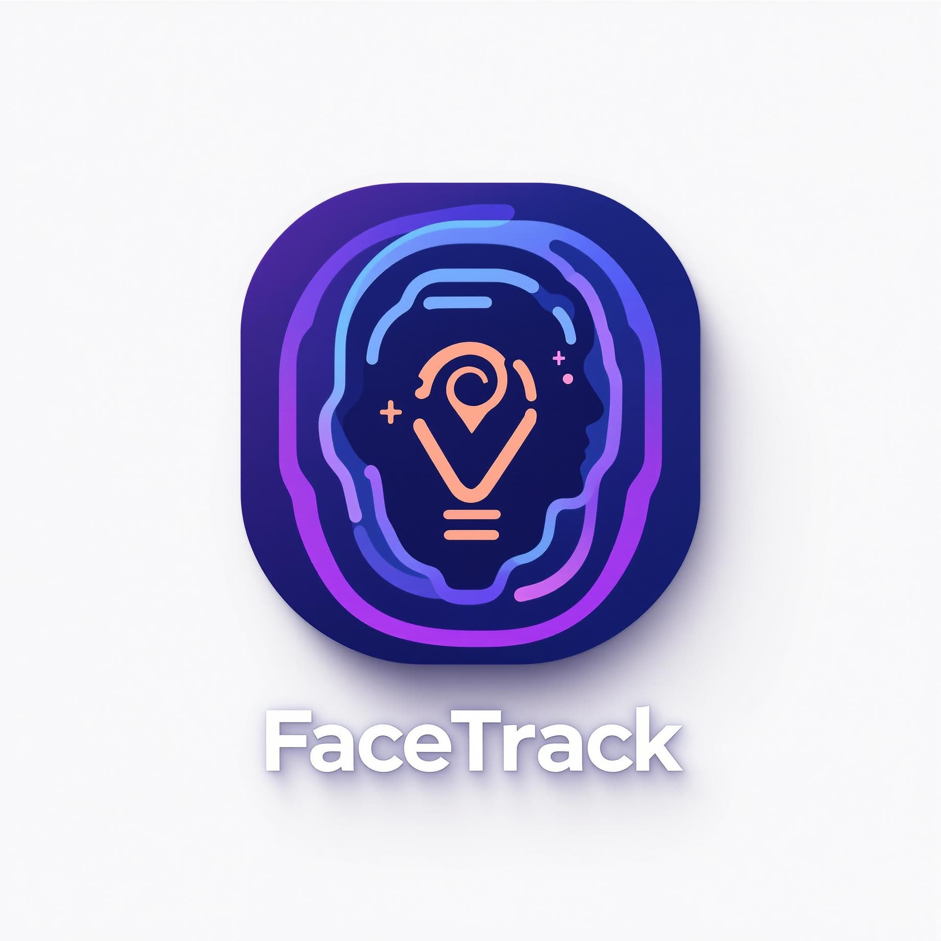 AI generated: Design a sleek, modern logo for 'FaceTrack', an AI-powered facial recognition and location-based att...