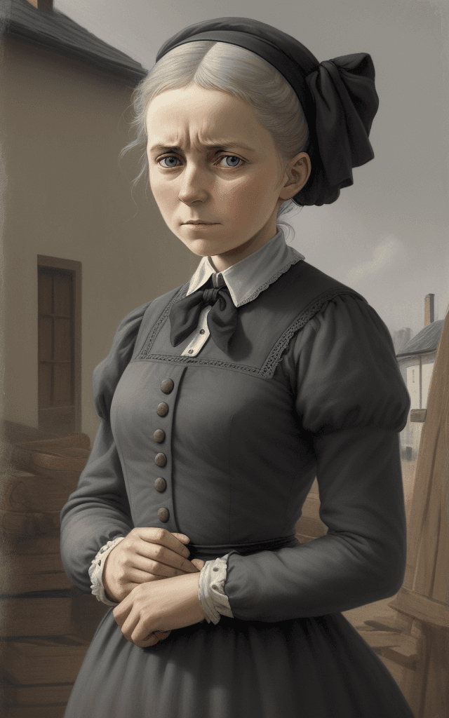 AI generated: Illustrate the economic struggles of Marie's early life in Poland. This could include Marie working ...