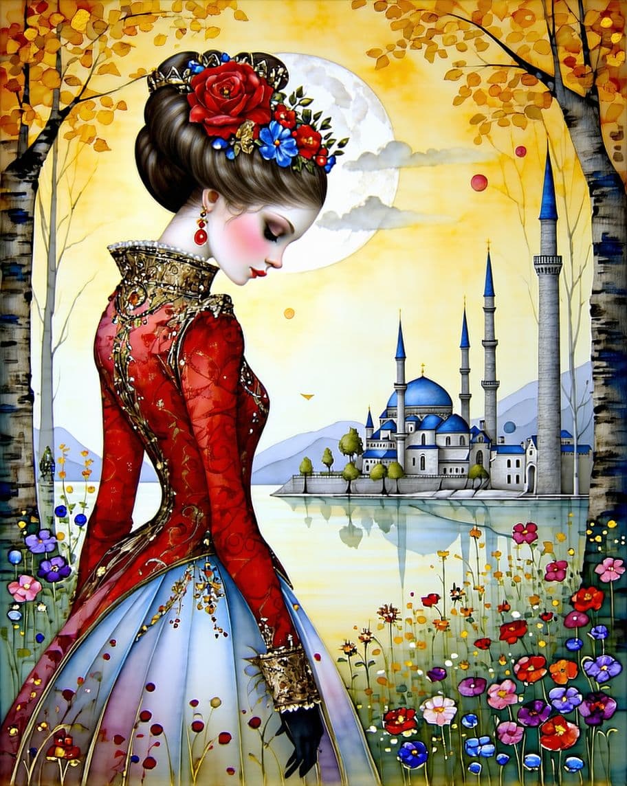 AI generated: Prompt:   painting(Masterpiece), (("Princess Tarakanova (1864 by Konstantin Flavitsky )  )), Inspire...