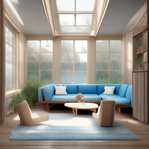 AI generated: High resolution photography interior design, dreamy sunken living room conversation pit, wooden floo...