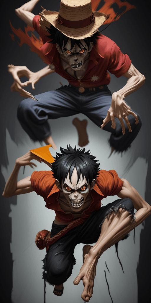 AI generated: 16k4d art rfktrstyle Monkey D Luffy, Cubist Angles, (Dynamic Pose)+, perfect form, perfect composure...