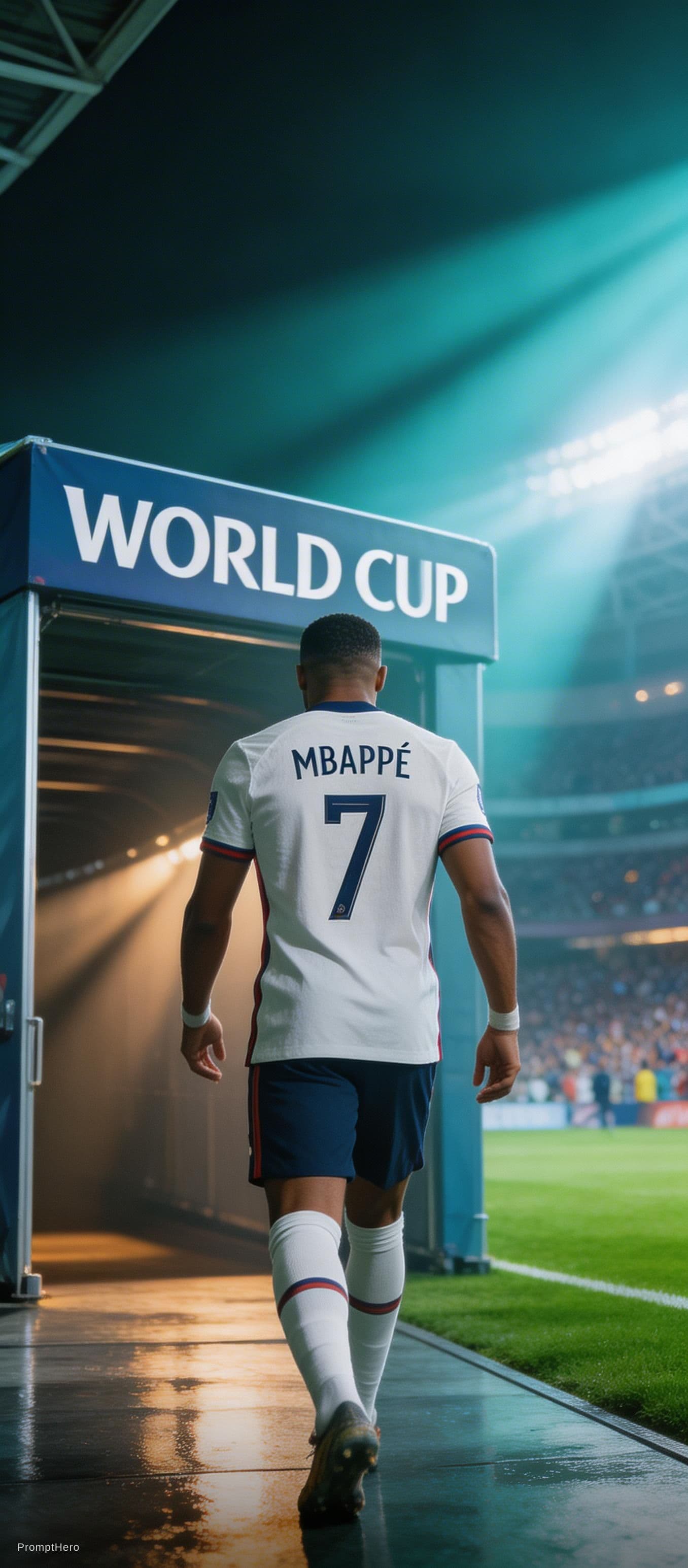 AI generated: Worlscup is coming

Prompt:

Cinematic back view shot of footballer [Player Name] from [Football Clu...